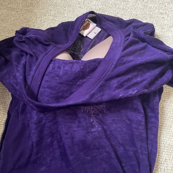 Lightweight sheer Purple long sleeve Harley Davidson shirt - Picture 8 of 8